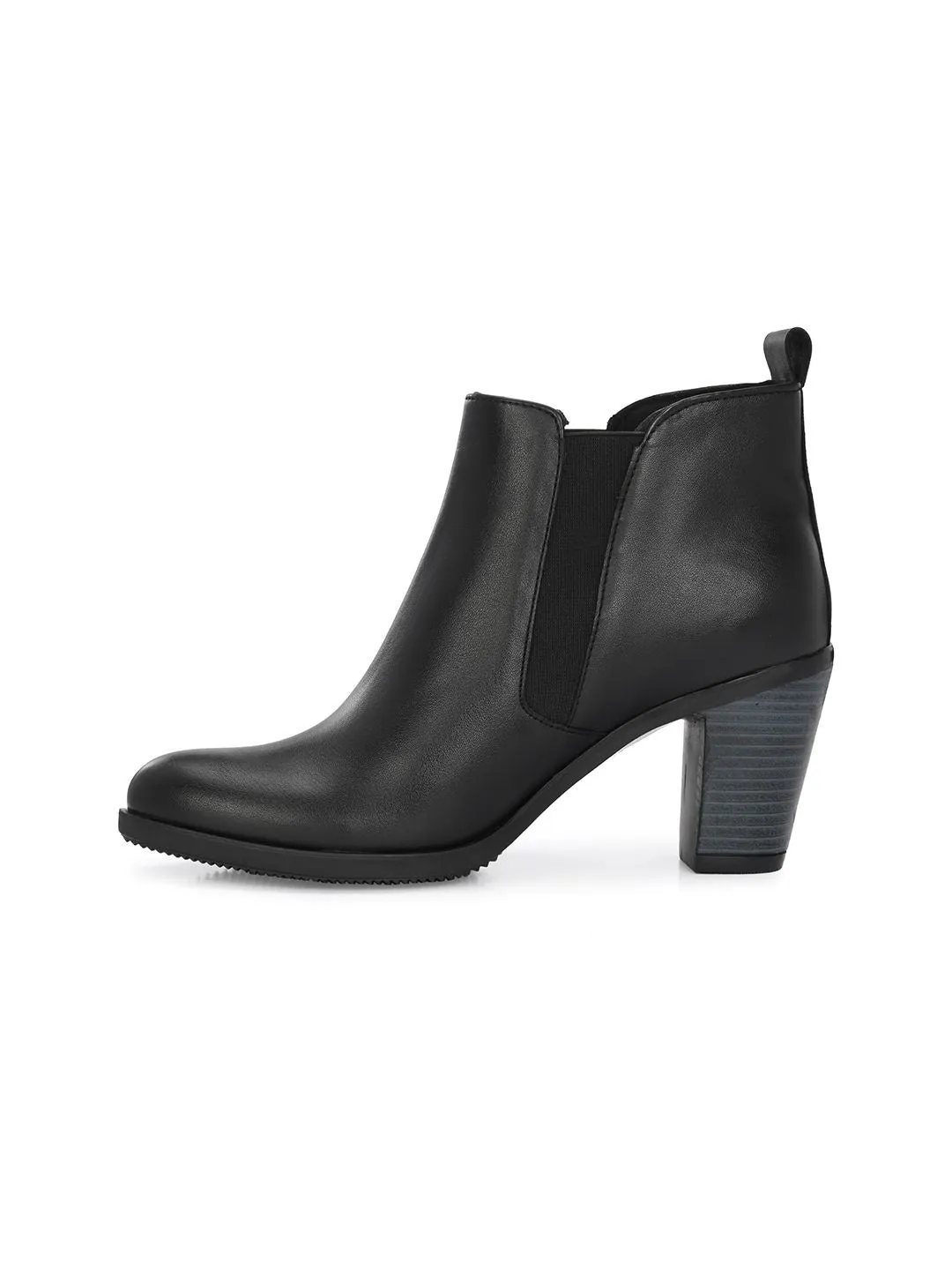 Delize Women Block Heeled Vegan Leather Chelsea Boots