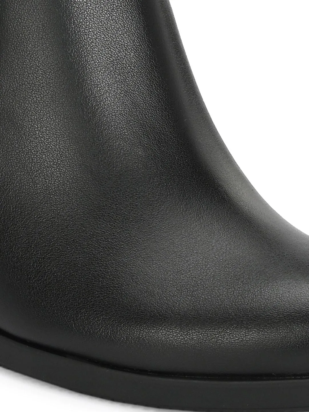 Delize Women Block Heeled Vegan Leather Chelsea Boots