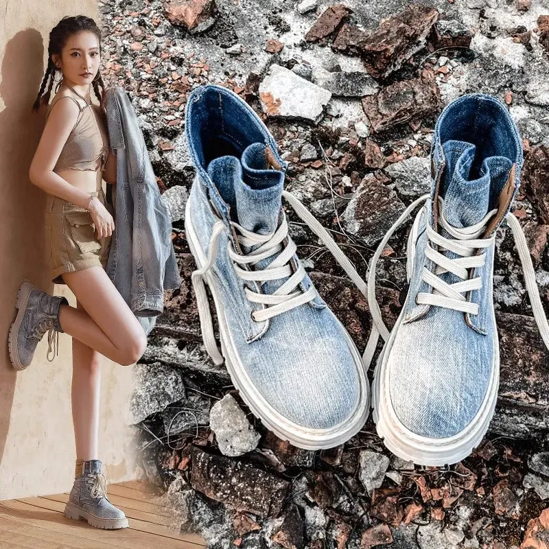 Denim Ankle Boots Retro - Maya