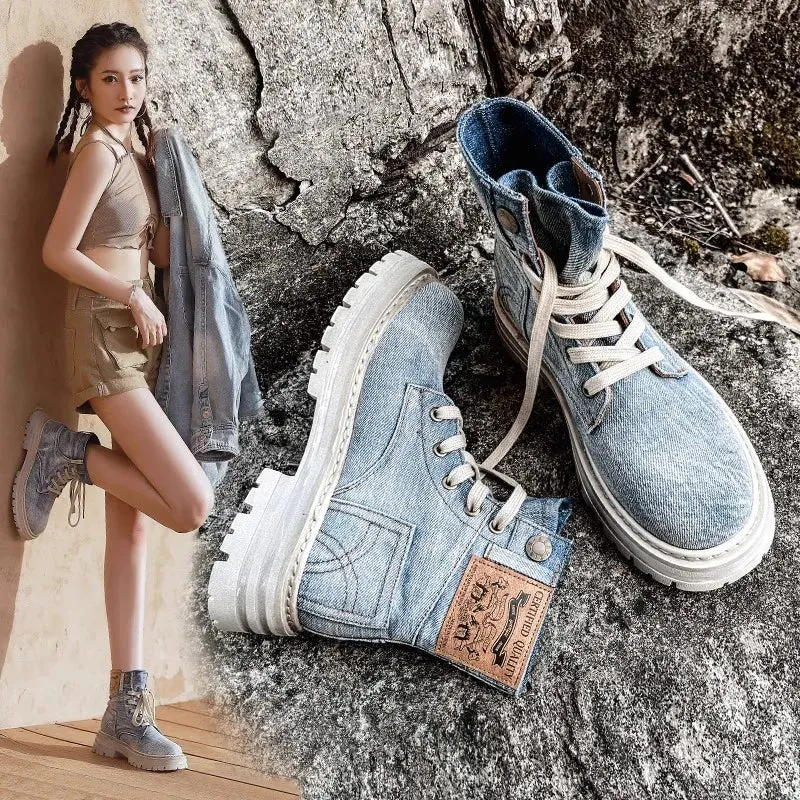 Denim Ankle Boots Retro - Maya
