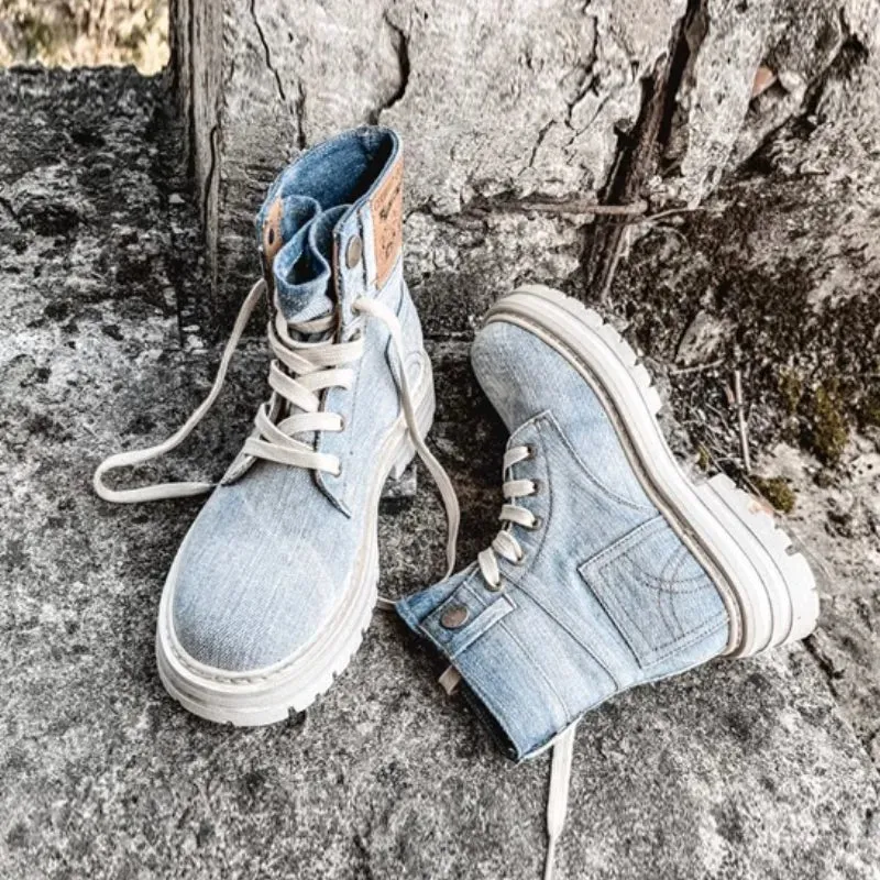 Denim Ankle Boots Retro - Maya