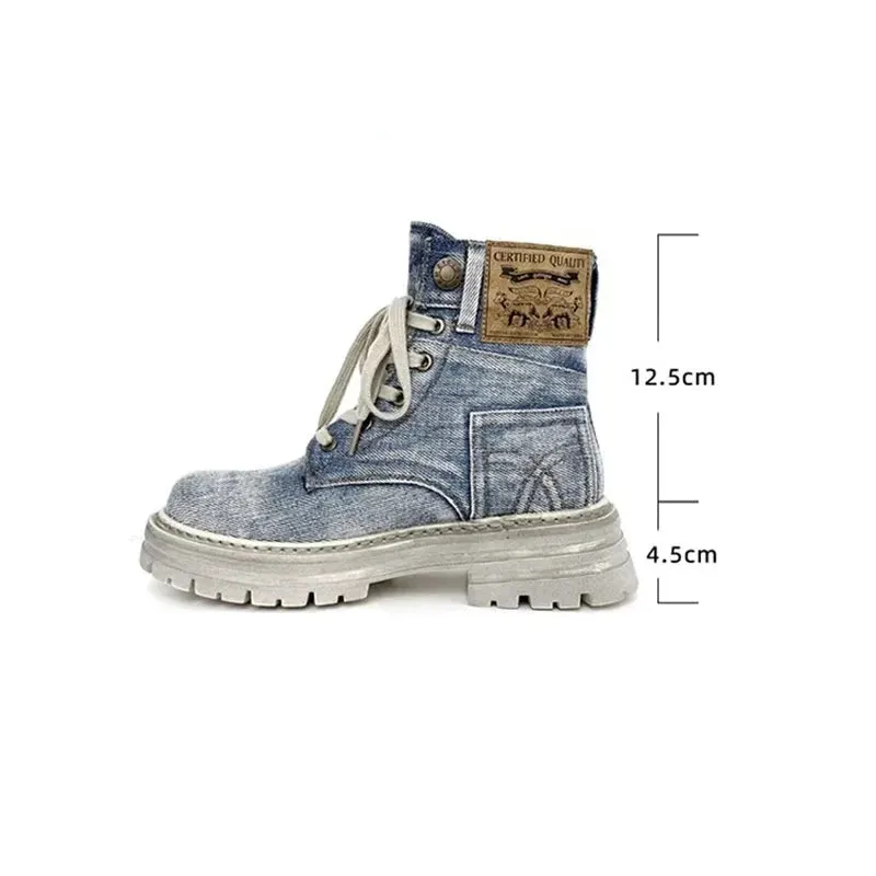 Denim Ankle Boots Retro - Maya