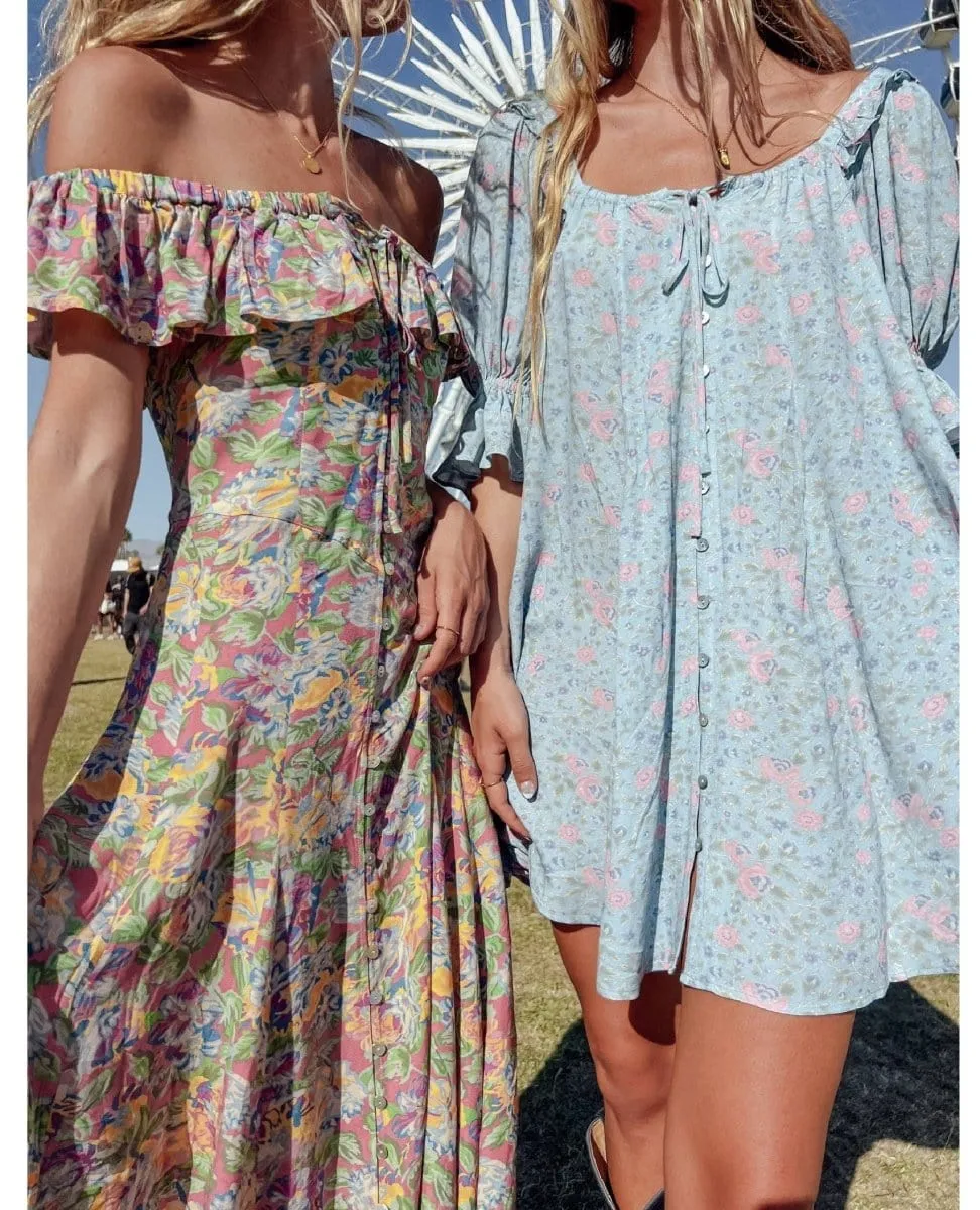 Dolly Mini Dress Dusty Blue