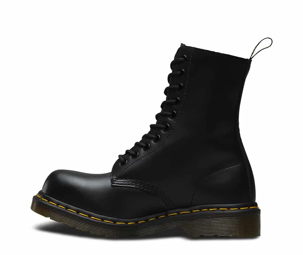 Dr. Martens 1919 Black Fine Haircell Steel Toe 10-Eye Boot