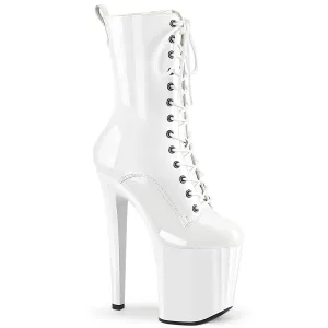 ENCHANT-1040 White Pat/White, 8"Heels