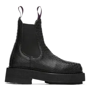 Eytys Black Snake Ortega Chelsea Boots