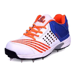 Feroc Men's Synthetic Adf Cricket Spikes Shoes (Orange, 9.5)