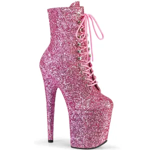 Flamingo-1020GWR Baby Pink Glitter, 8" Heels