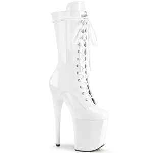 Flamingo-1050 White Patent/White, 8" Heels