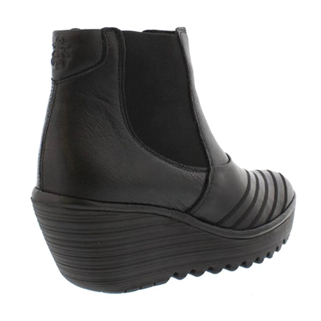 Fly London Yave064Fly Leather Women's Wedge Heel Chelsea Boots