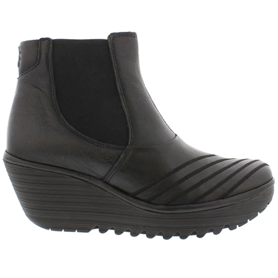 Fly London Yave064Fly Leather Women's Wedge Heel Chelsea Boots