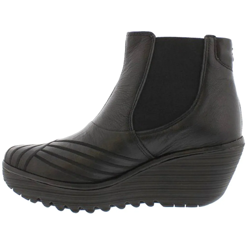 Fly London Yave064Fly Leather Women's Wedge Heel Chelsea Boots