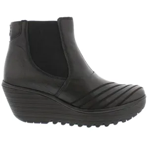 Fly London Yave064Fly Leather Women's Wedge Heel Chelsea Boots