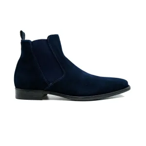 Giovacchini Milano in Navy Blue Suede Chelsea Boots