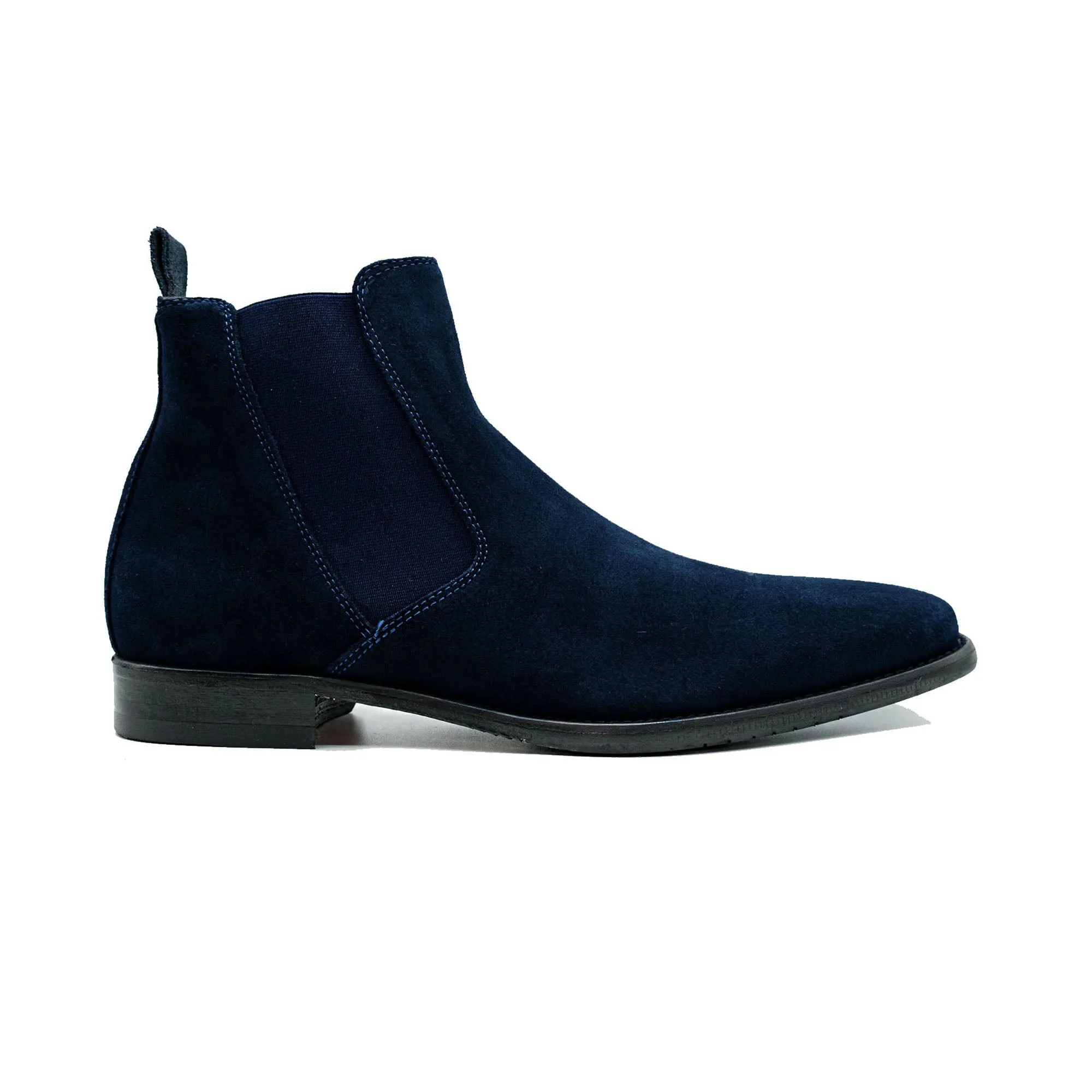 Giovacchini Milano in Navy Blue Suede Chelsea Boots