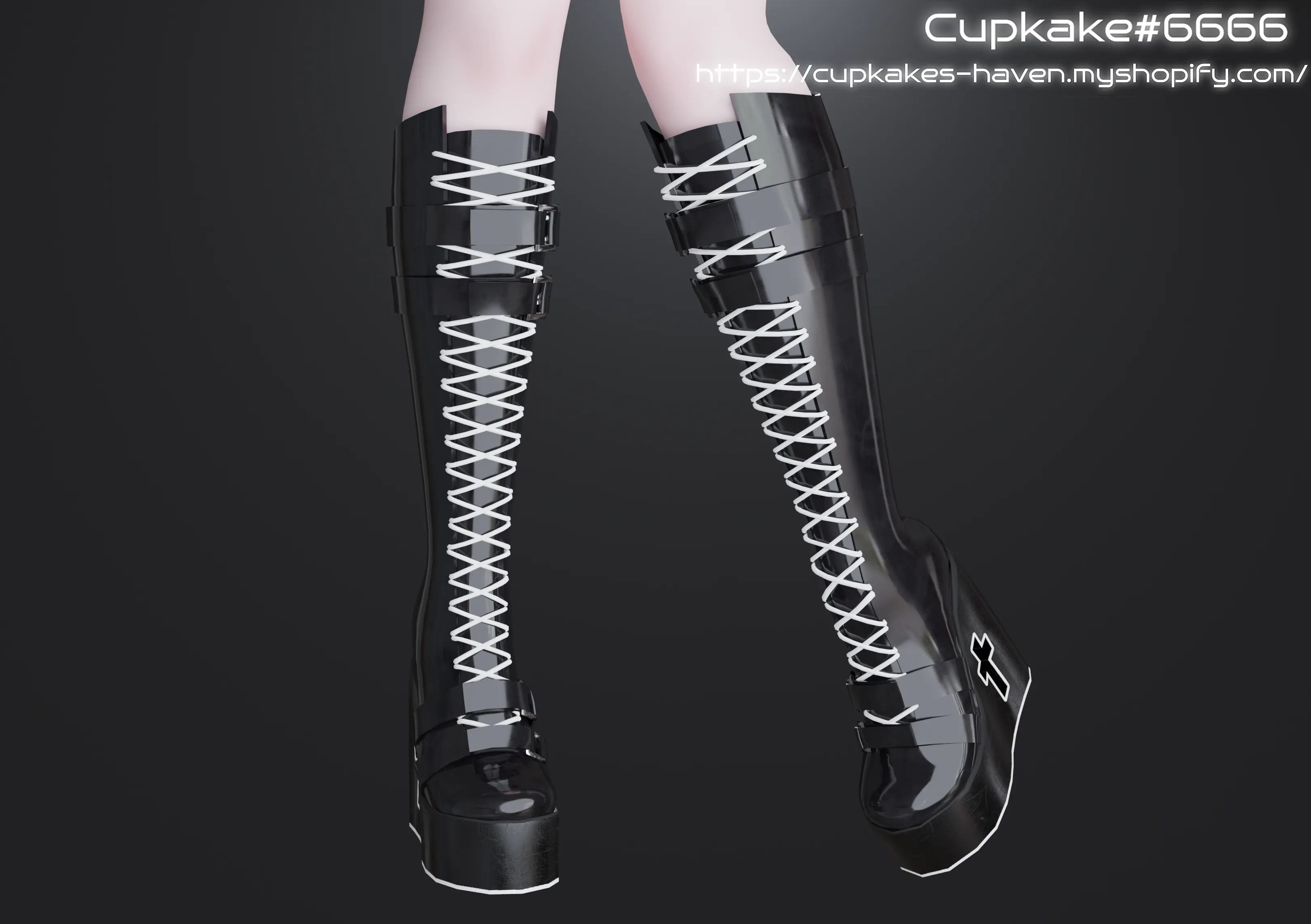 Gothic Platform Boots (3D Model Assets)(Commercial license)