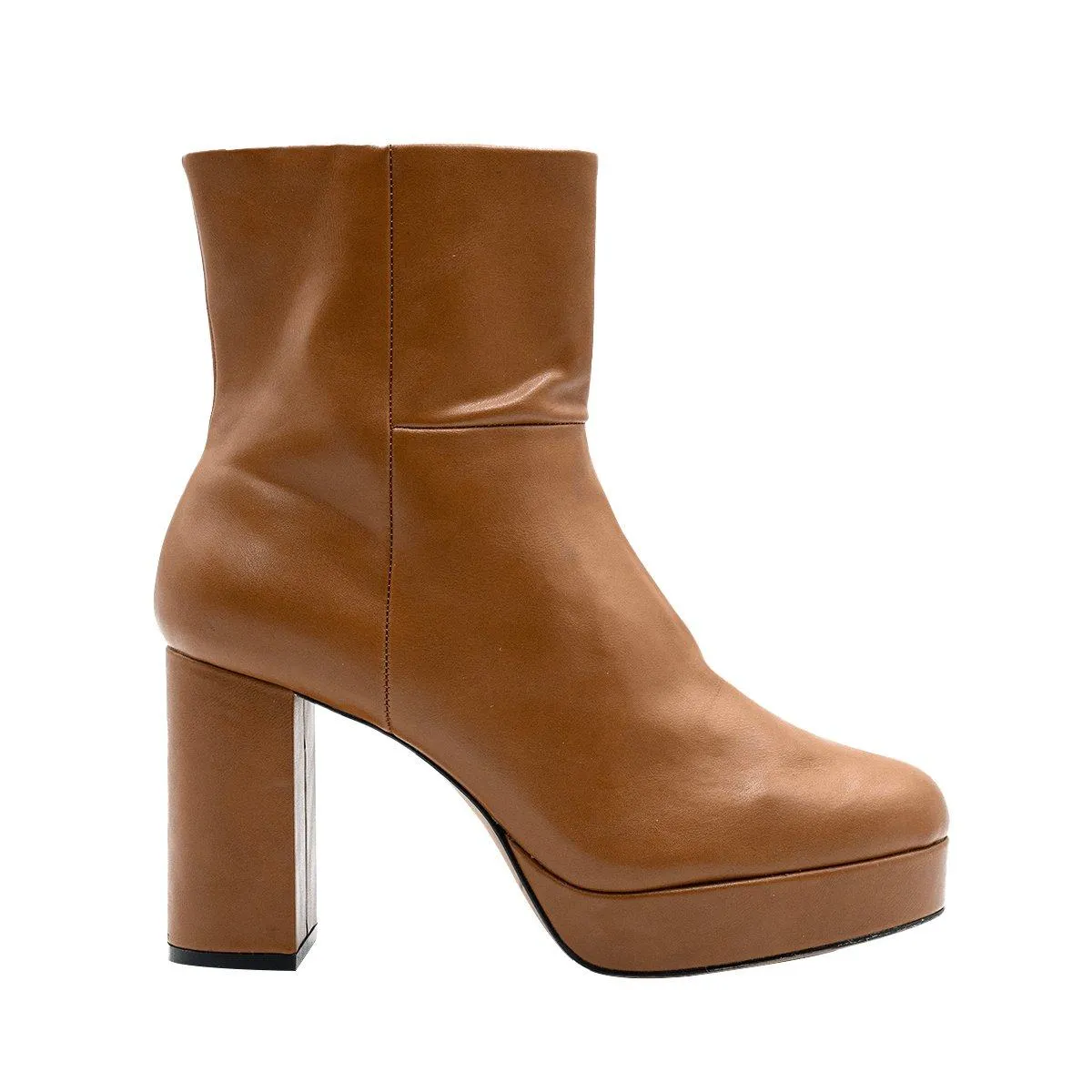 H&M Platform Ankle Boots Leather Brown Colour For Women