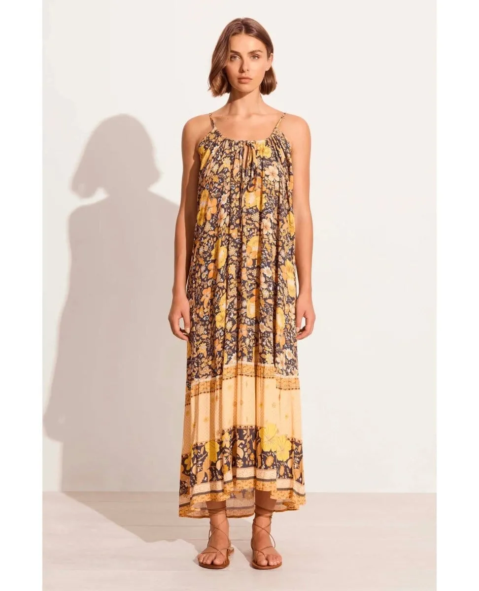 Hibiscus Lane Strappy Maxi Dress Licorice