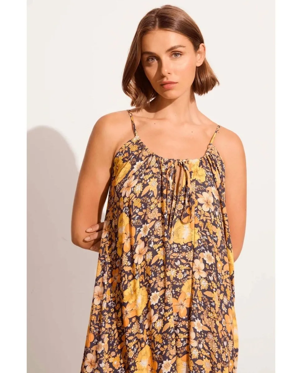 Hibiscus Lane Strappy Maxi Dress Licorice