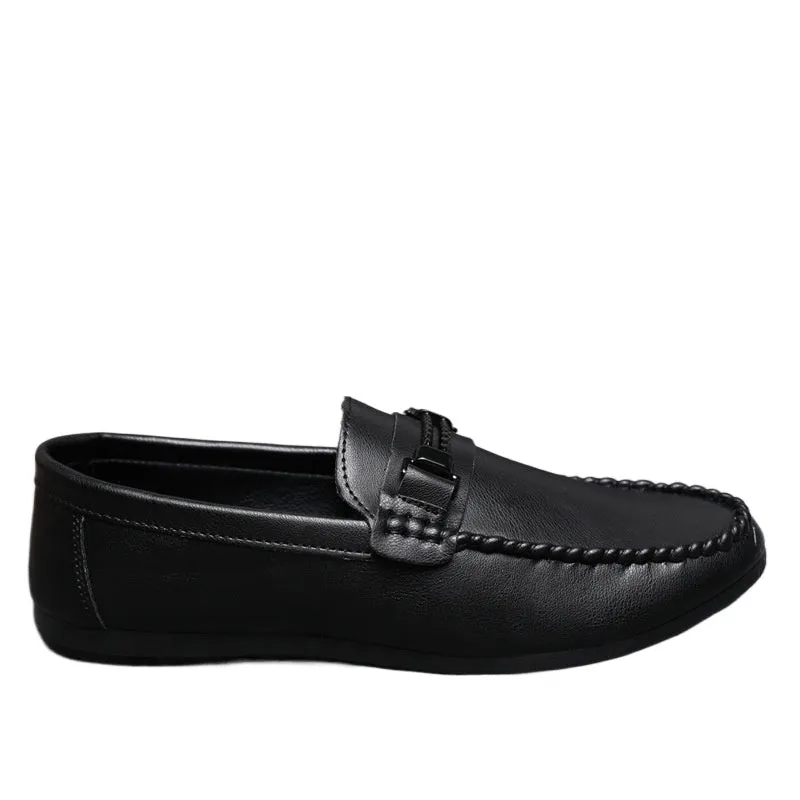 High-end formal wear summer soft sole business work waterproof and lightweight leather surface men's loafu beanie shoes men's thick sole breathable