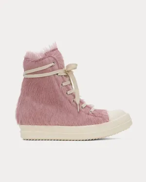 High Hair On Leather Dusty Pink / Milk / Milk High Top Sneakers