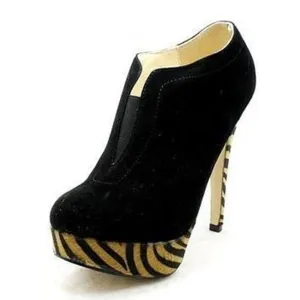 High Heel slip on shoe boots with platform   heel