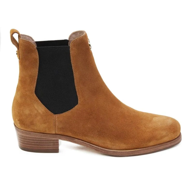 Holland Cooper Chelsea Low Suede Ladies Boot - Tan