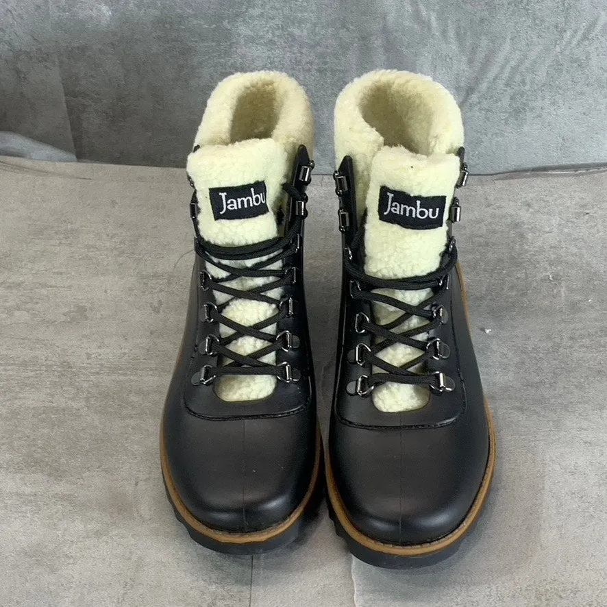 JAMBU Women's Black Rainey Faux-Fur Waterproof Memory Foam Hiker Boots SZ 6.5