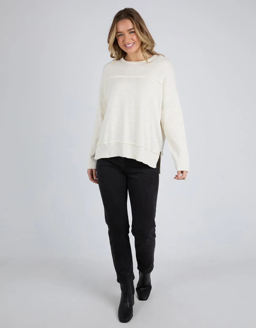 Jayne Throw On Knit - Vintage White