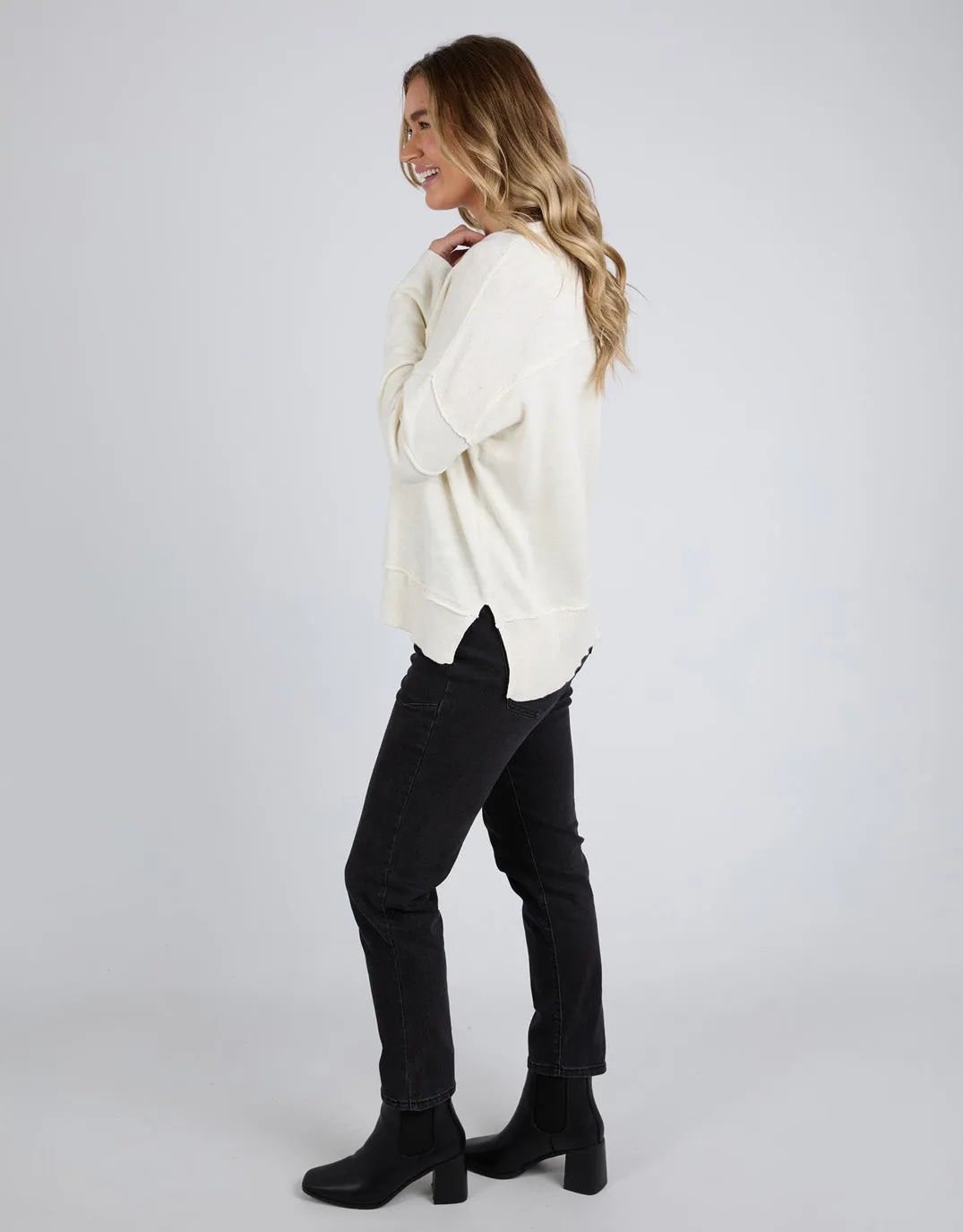 Jayne Throw On Knit - Vintage White