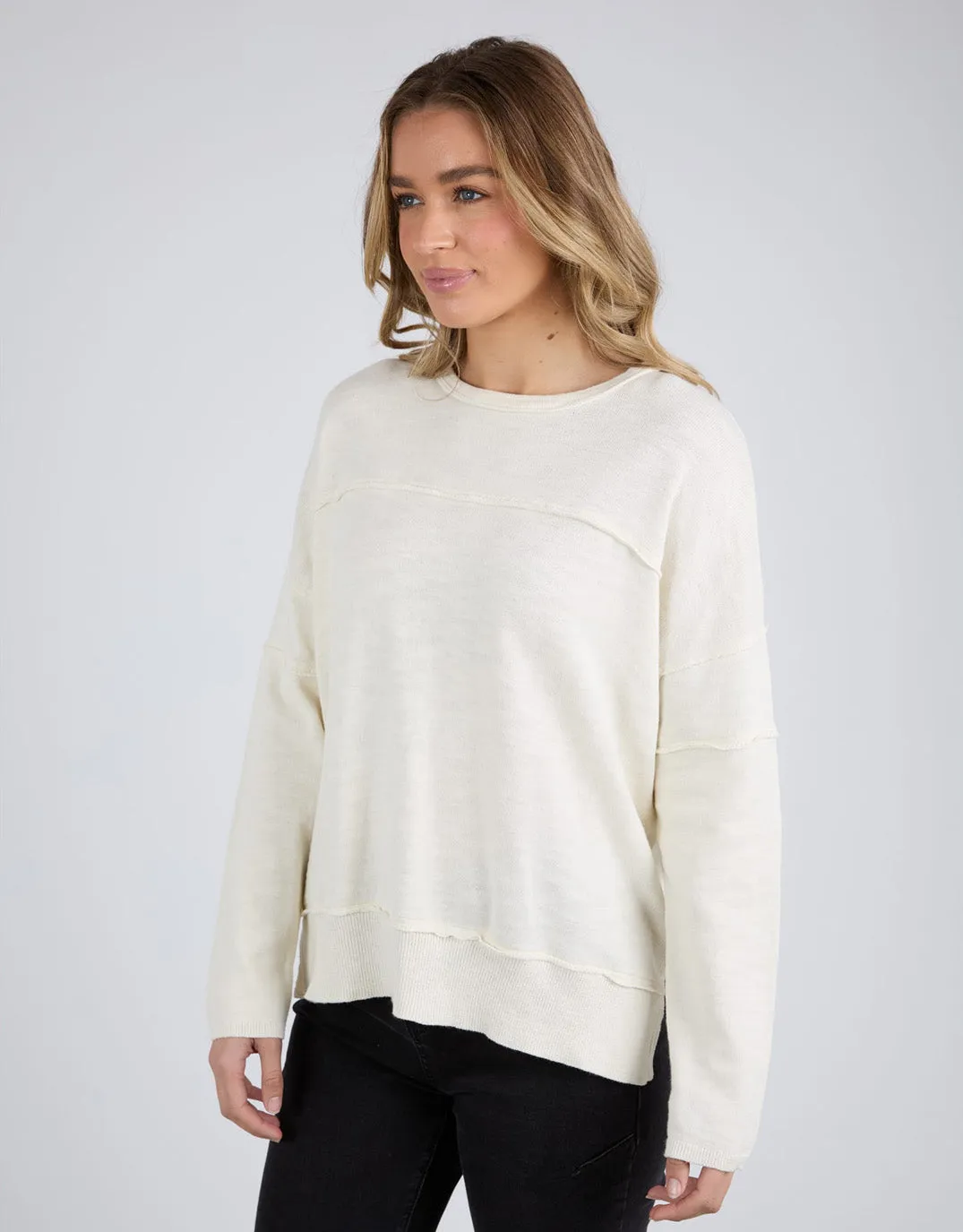 Jayne Throw On Knit - Vintage White