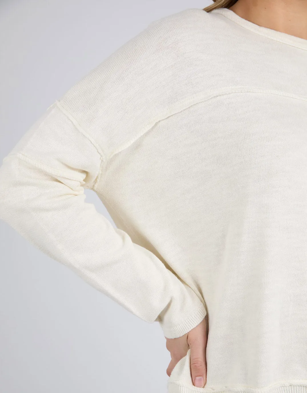 Jayne Throw On Knit - Vintage White