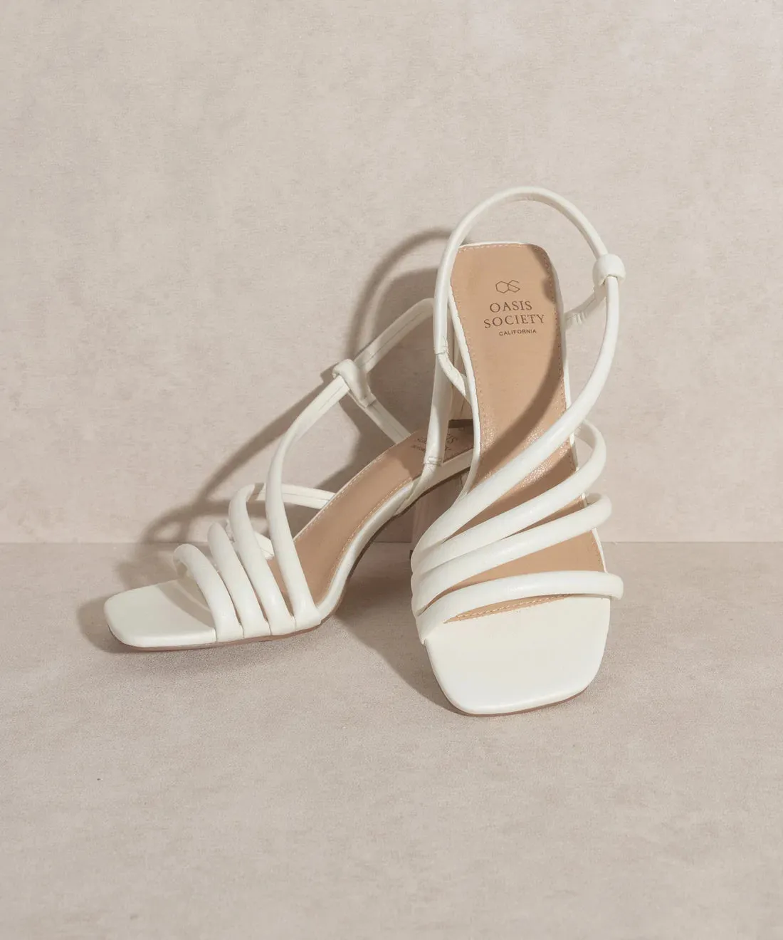 Kaitlyn Wooden Heel Sandal in White