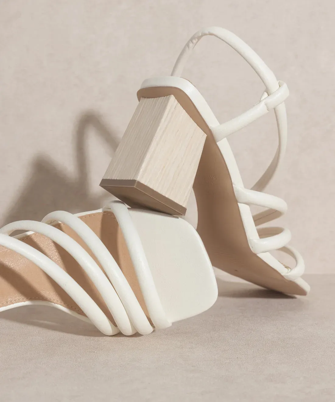 Kaitlyn Wooden Heel Sandal in White