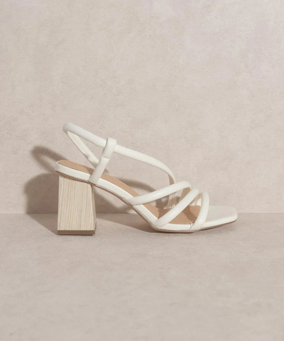 Kaitlyn Wooden Heel Sandal in White