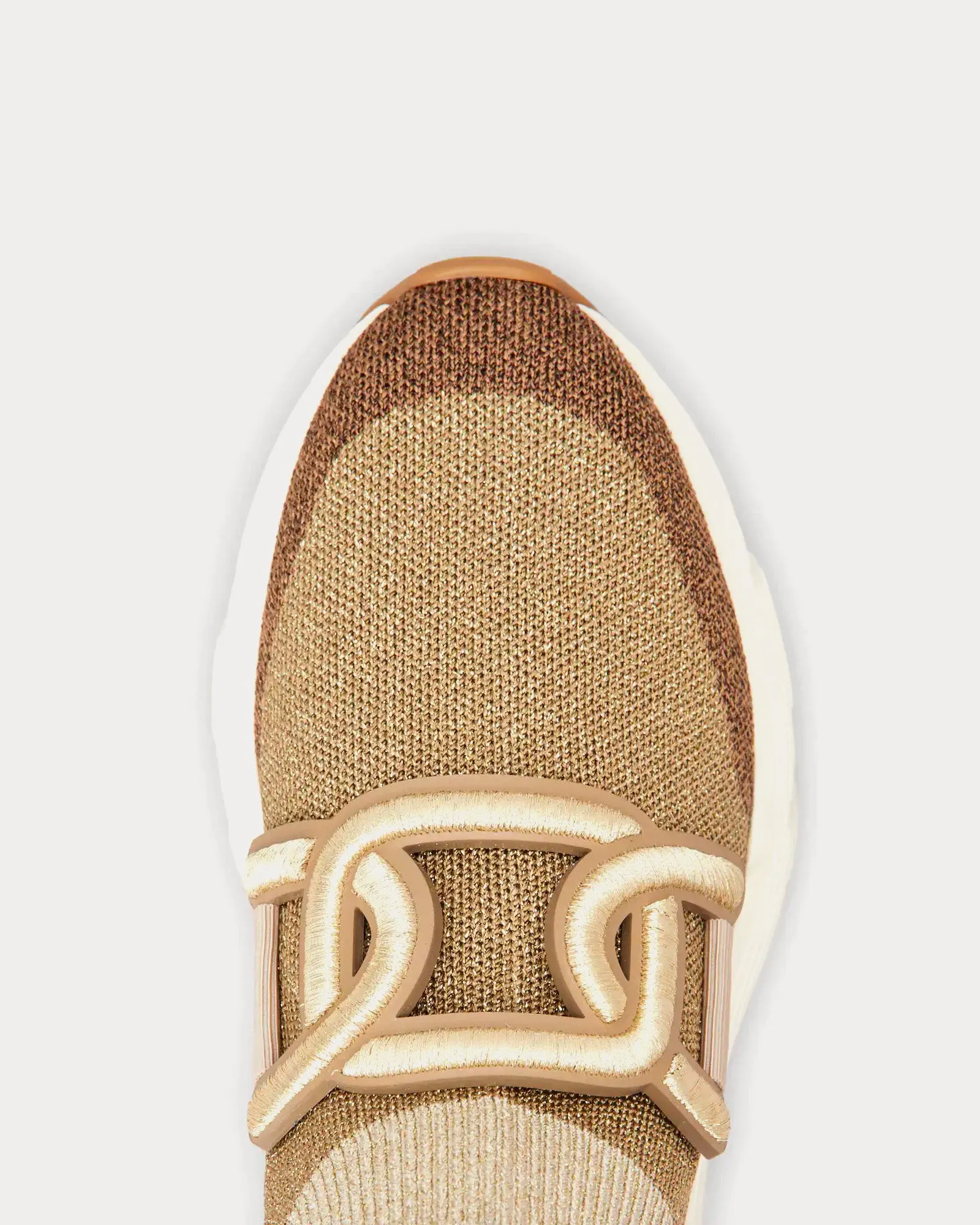 Kate Fabric Gold / Brown Slip On Sneakers