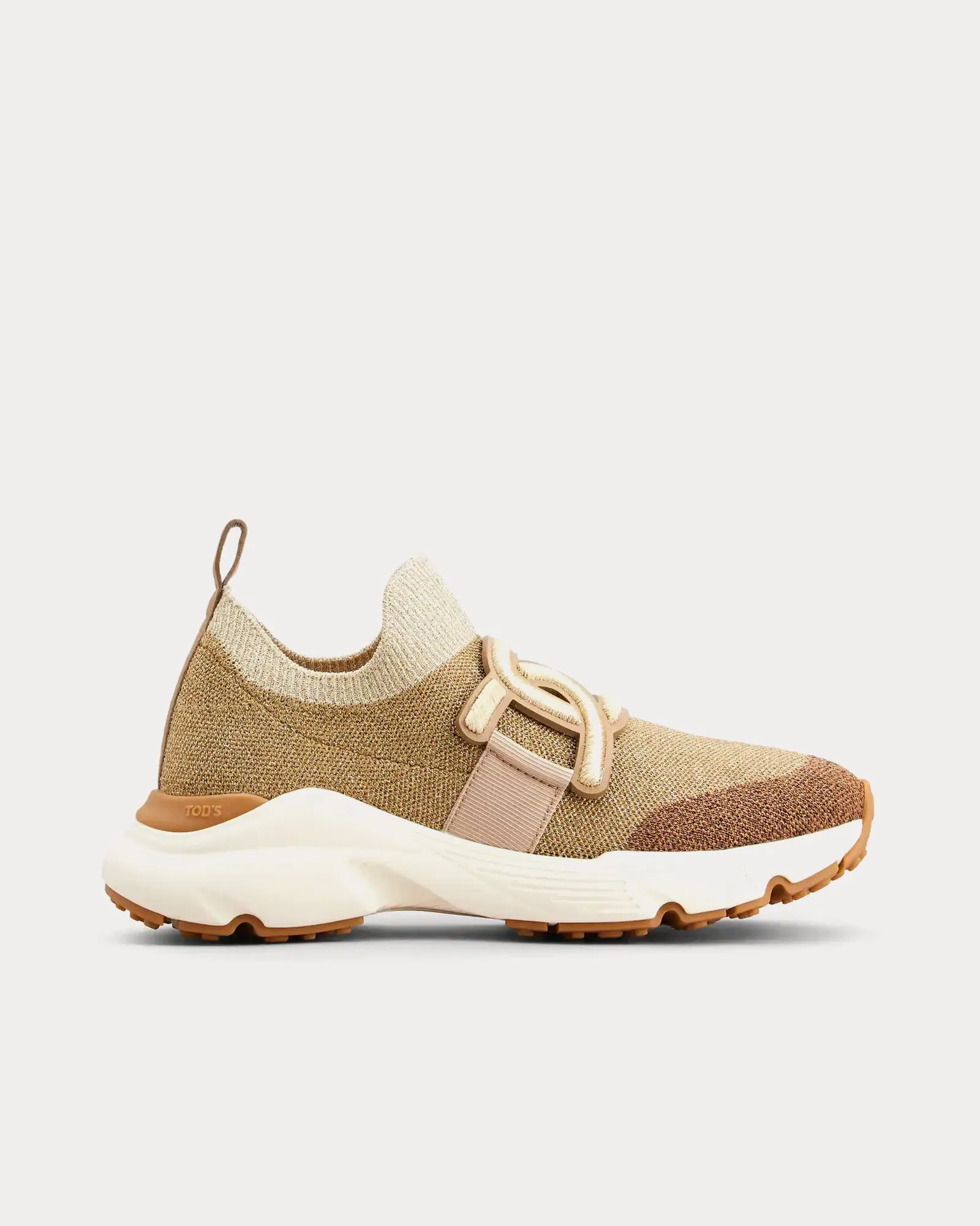 Kate Fabric Gold / Brown Slip On Sneakers