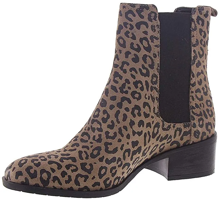 Kenneth Cole REACTION Womens Salt Leather Closed Toe Chelsea Boots  Color Natural Leopard Size 7M