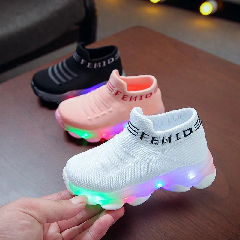 Kids Running Sneakers With Light Up Sole