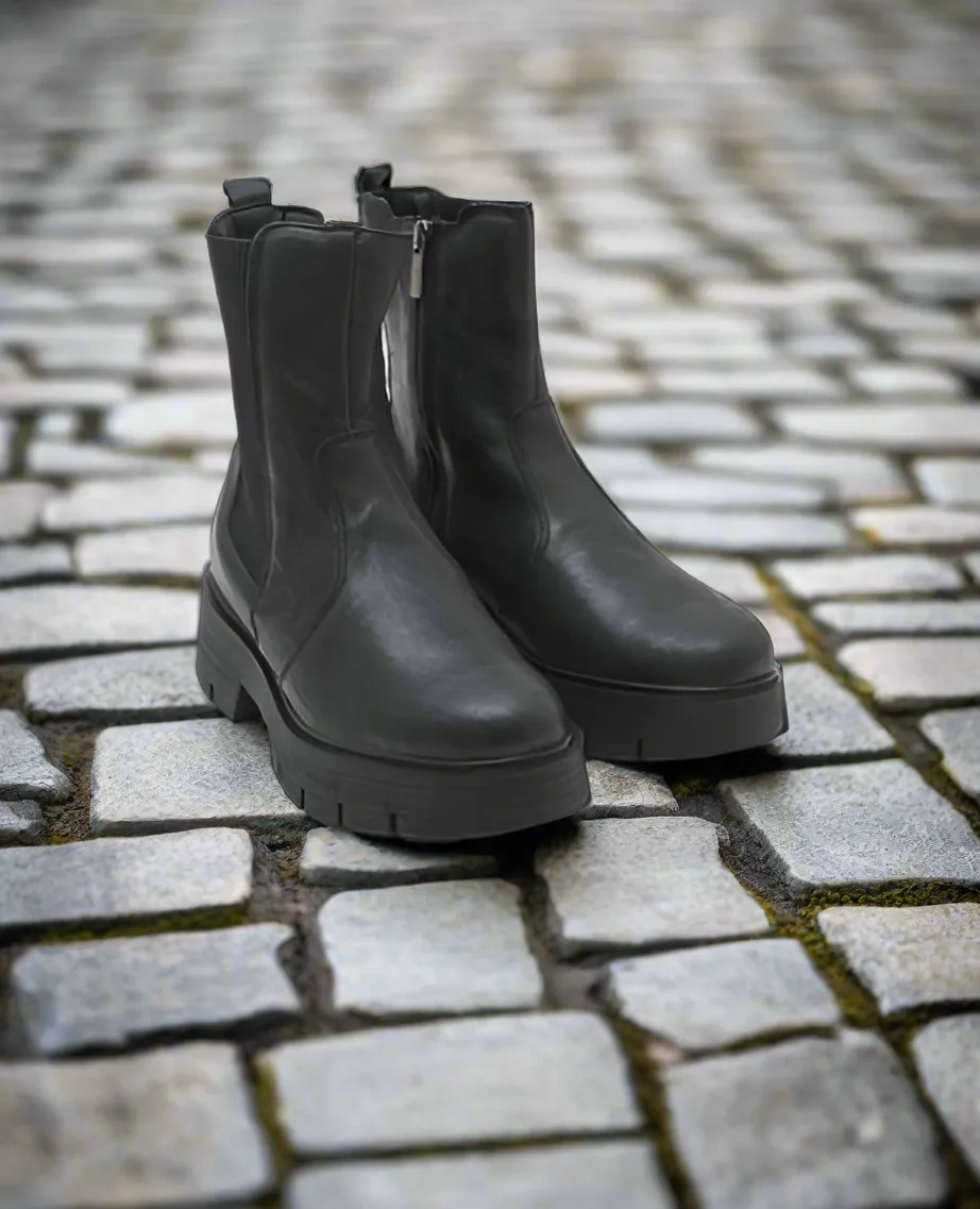 Ladies IGI & Co Boot Black Chunky Outside Zip 6665700 sale