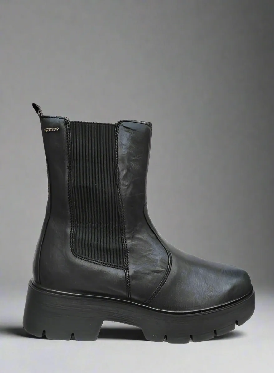 Ladies IGI & Co Boot Black Chunky Outside Zip 6665700 sale