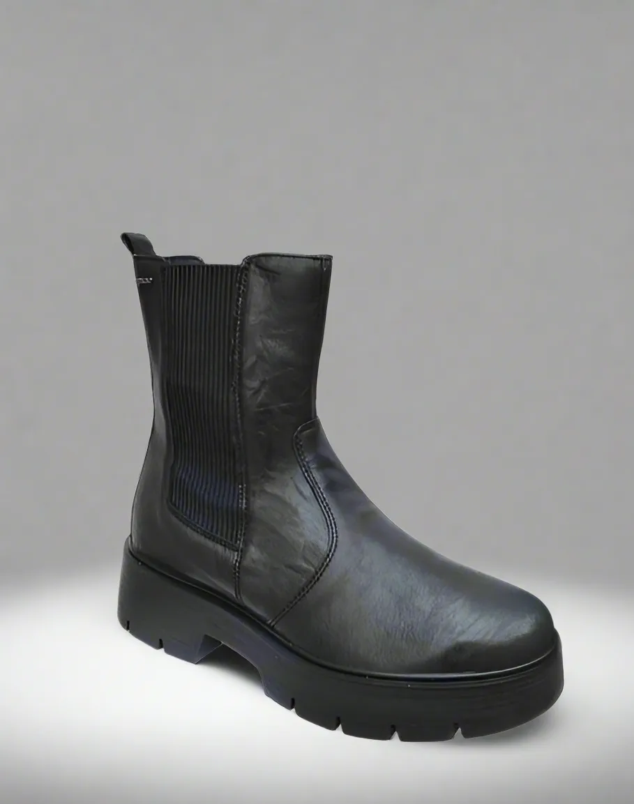Ladies IGI & Co Boot Black Chunky Outside Zip 6665700 sale