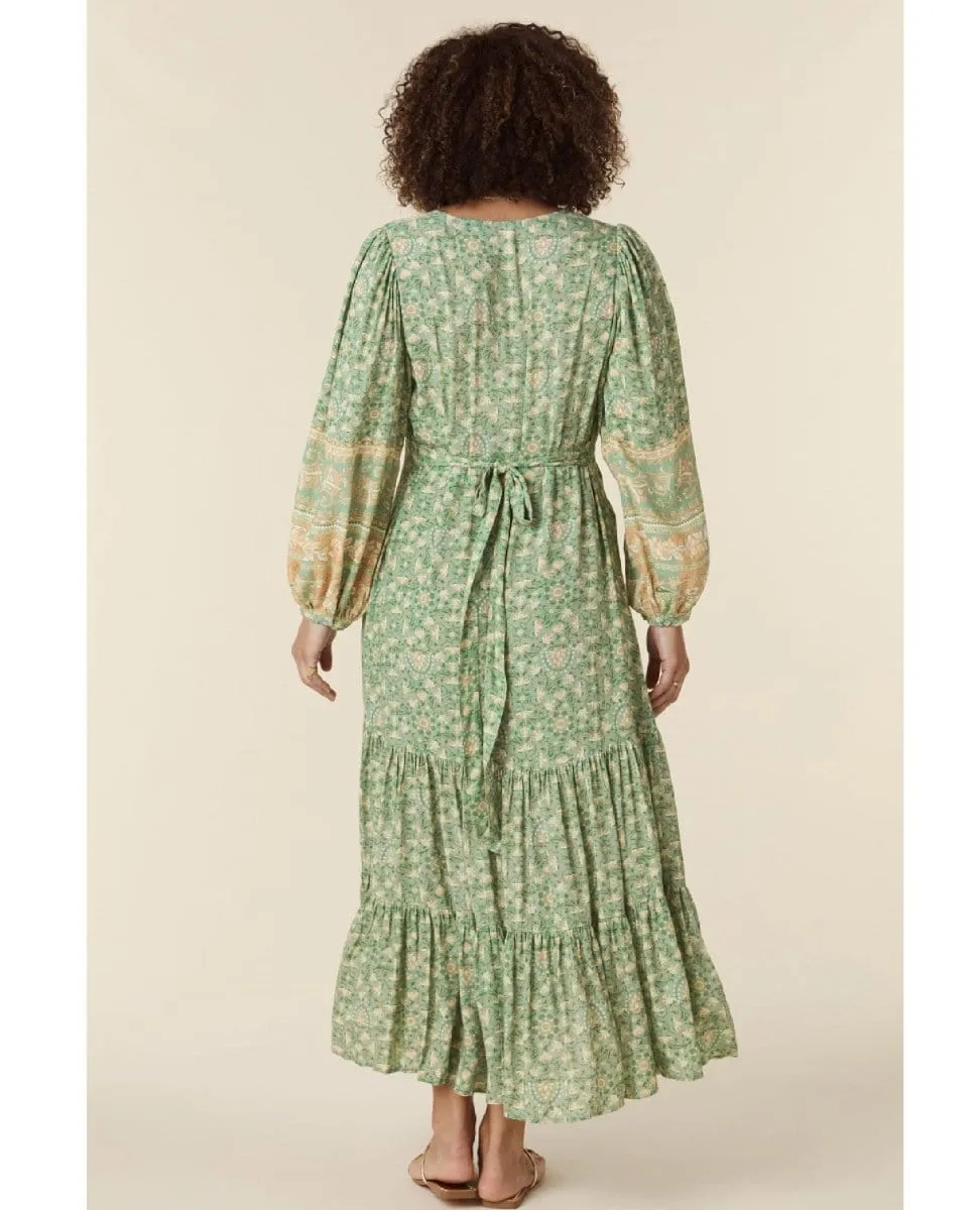 Madame Peacock Button Through Gown Emerald