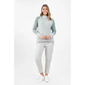 Maglia - High Neck Pullover Damier Sage