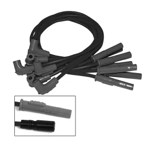 MSD Super Conductor Spiral Core 8.5 mm Spark Plug Wire Set - Black - 90 Degree / Straight Plug Boots - Socket Style - Cut to Fit - GM LS-Series