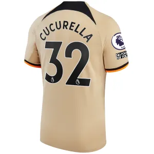 Nike Chelsea Cucurella Third Jersey w/ EPL   No Room For Racism   Club World Cup Patches 22/23 (Sesame/Black)
