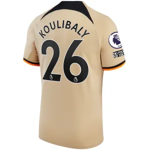 Nike Chelsea Koulibaly Third Jersey w/ EPL   No Room For Racism   Club World Cup Patches 22/23 (Sesame/Black)