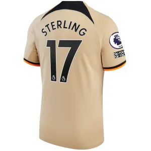 Nike Chelsea Raheem Sterling Third Jersey w/ EPL   No Room For Racism   Club World Cup Patches 22/23 (Sesame/Black)
