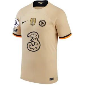 Nike Chelsea Third Jersey w/ EPL   No Room For Racism   Club World Cup Patches 22/23 (Sesame/Black)