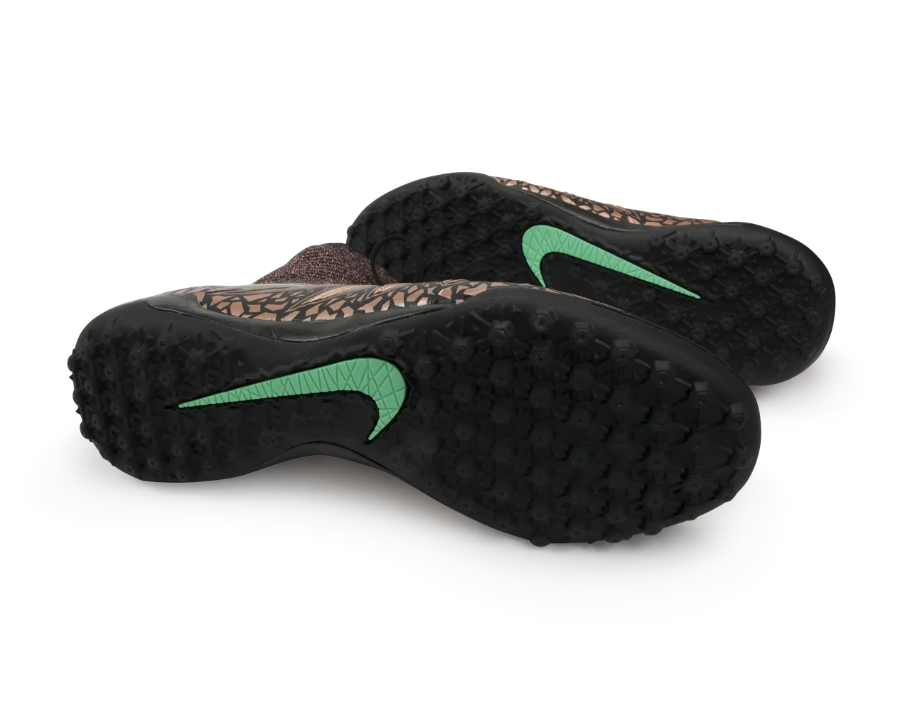 Nike Men's HypervenomX Proximo Turf Soccer Shoes Metallic Red Bronze/Green Glow/Black